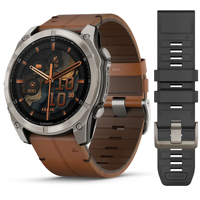 Garmin Fenix 8 51mm Sapphire, Titanium front